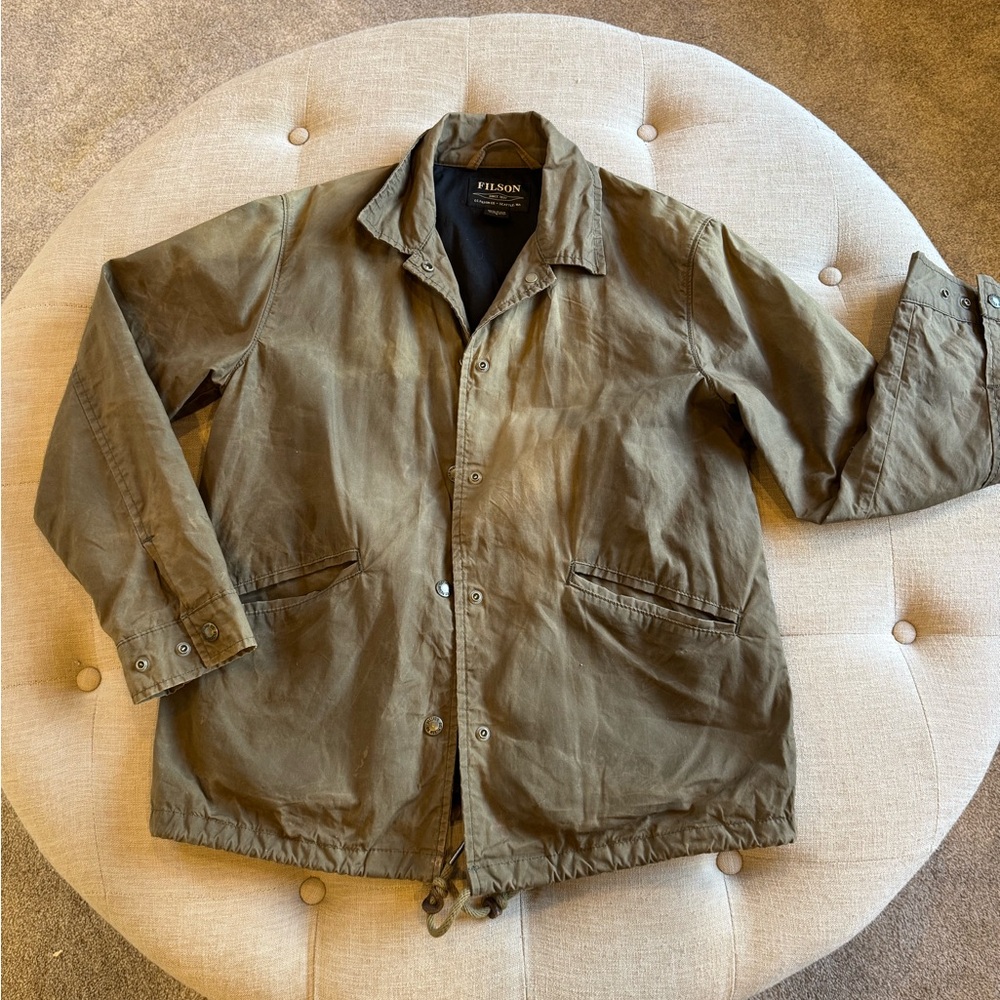 Filson Women’s Small Bushwax Supply Jacket Made in USA otter green olive Wax